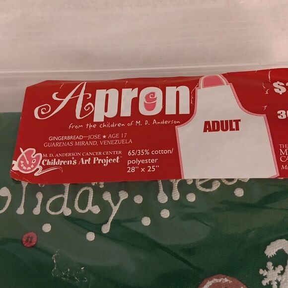 Green Gingerbread "Sweet Holiday Treat Adult Christmas Apron - Picture 2 of 6